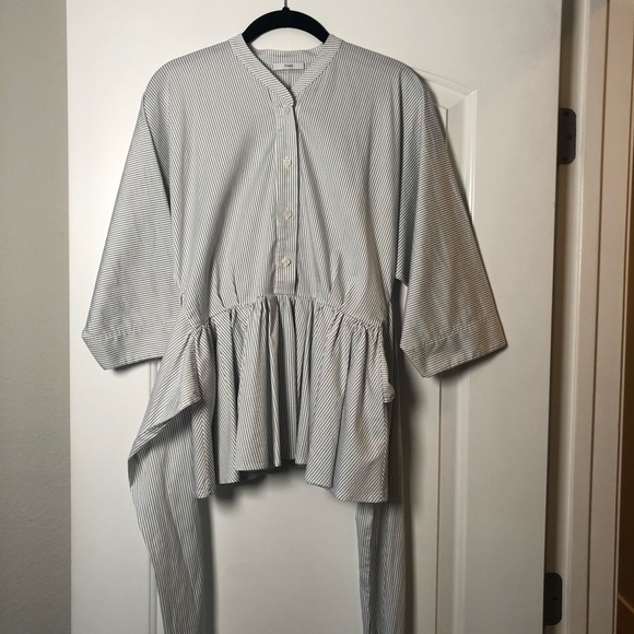 NWOT Tome Striped Peplum Shirt - Picture 10 of 15